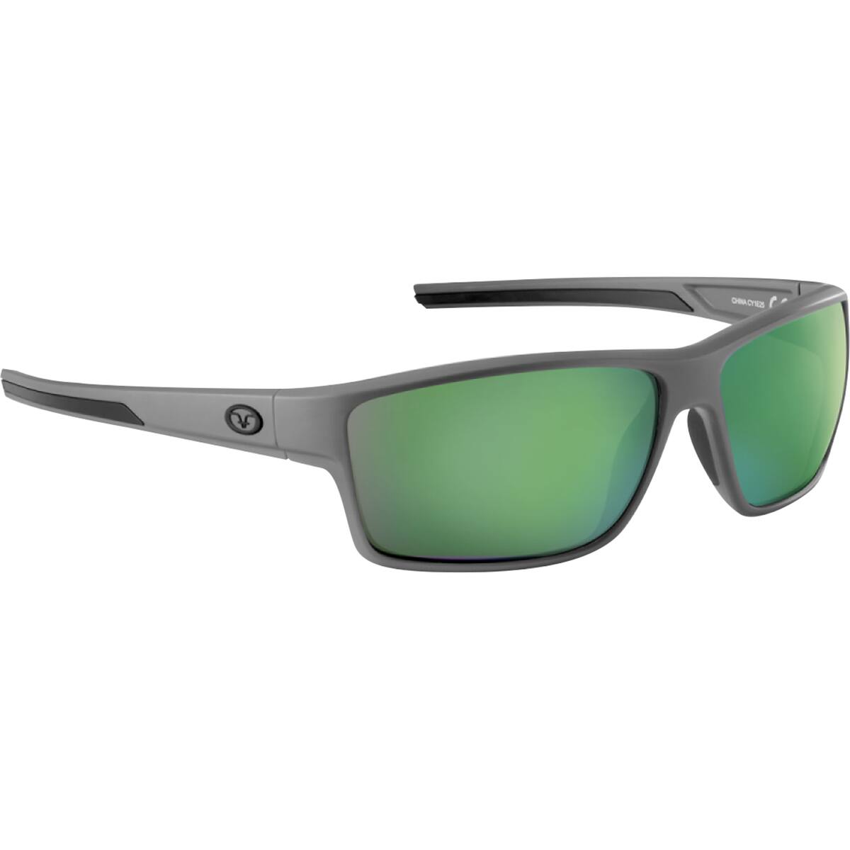 Front. Flying Fisherman - Flying Fisherman Unisex's Mojarra Sunglasses, Matte Gray Frame/Amber-Green Mirror Lens, Medium - Matte Gray/Amber-Green Mirror.