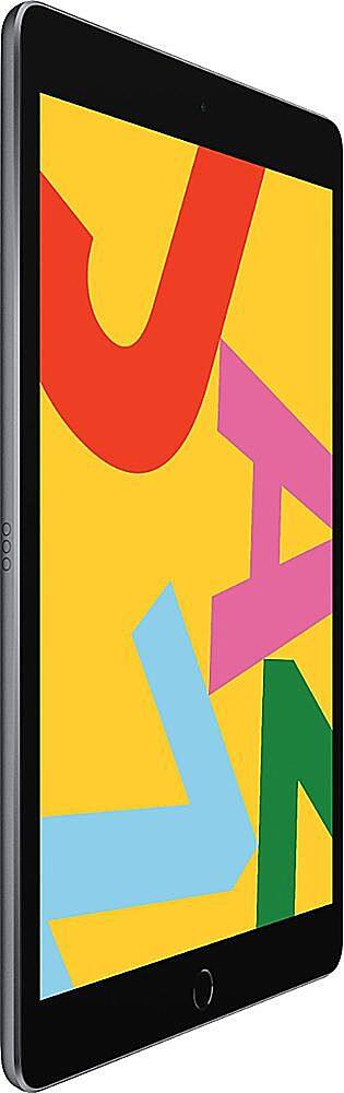 Angle. Apple - Apple iPad 10.2" (7th Gen) 32GB Wi-Fi Tablet (MW742LL/A) - Pre-Owned - Space Gray.