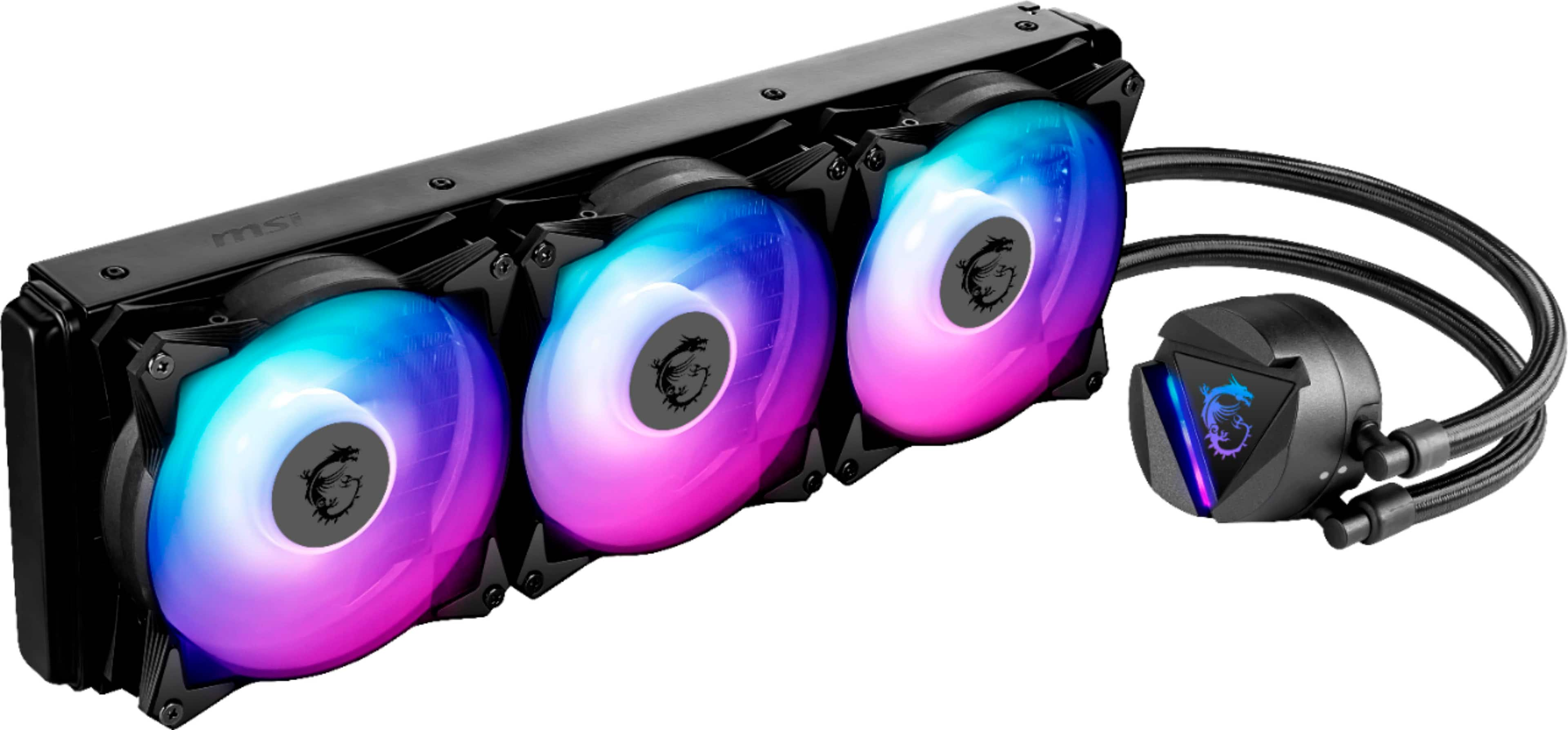 MSI MAG CORELIQUID 360R V2 360mm Radiator AIO ARGB CPU Liquid Cooler  Rotating Cap Design 3x 120mm ARGB PWM Fans Black MAG CoreLiquid 360R V2 -  Best