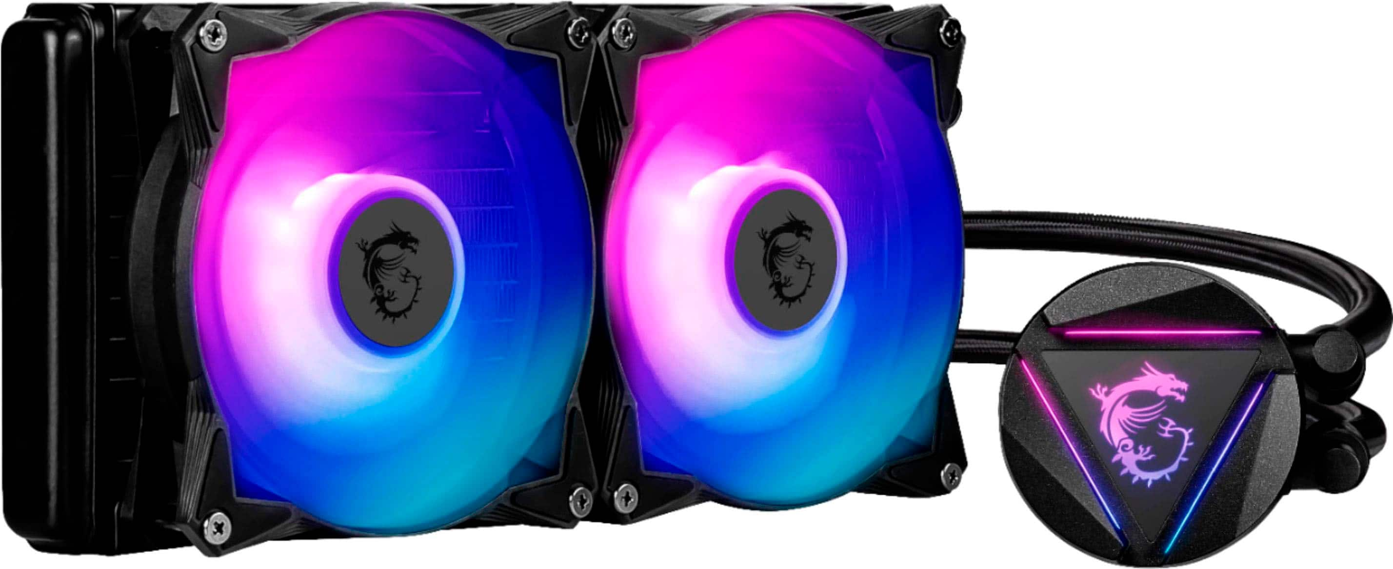 MSI - MAG CORELIQUID 240R V2 - AIO ARGB CPU Liquid Cooler - Rotating Cap Design - 240mm Radiator - Dual 120mm ARGB PWM Fans