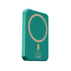 RapidX - Boosta 5k mAh 7.5W Magnetic Wireless Portable Charger for iPhone 12, 13 & 14 - Teal - Front_Zoom