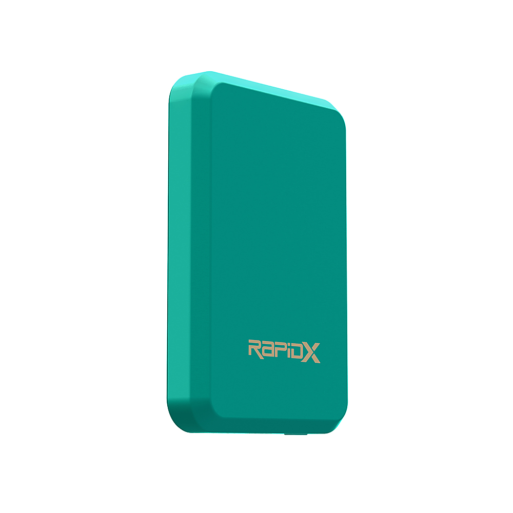 Angle View: RapidX - Boosta 5k mAh 7.5W Magnetic Wireless Portable Charger for iPhone 12 & 13 - Teal