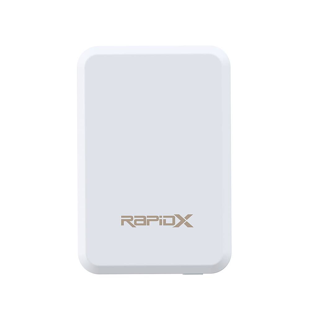 Angle View: RapidX - Boosta 5k mAh 7.5W Magnetic Wireless Portable Charger for iPhone 12 & 13 - White