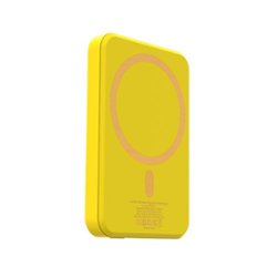 RapidX - Boosta 5k mAh 7.5W Magnetic Wireless Portable Charger for iPhone 12, 13 & 14 - Yellow - Front_Zoom