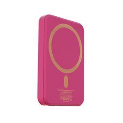 RapidX - Boosta 5k mAh 7.5W Magnetic Wireless Portable Charger for iPhone 12, 13 & 14 - Pink - Front_Zoom