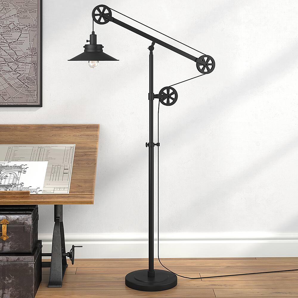 Alt View 11. Hudson&Canal - Descartes Floor Lamp - Blackened Bronze.