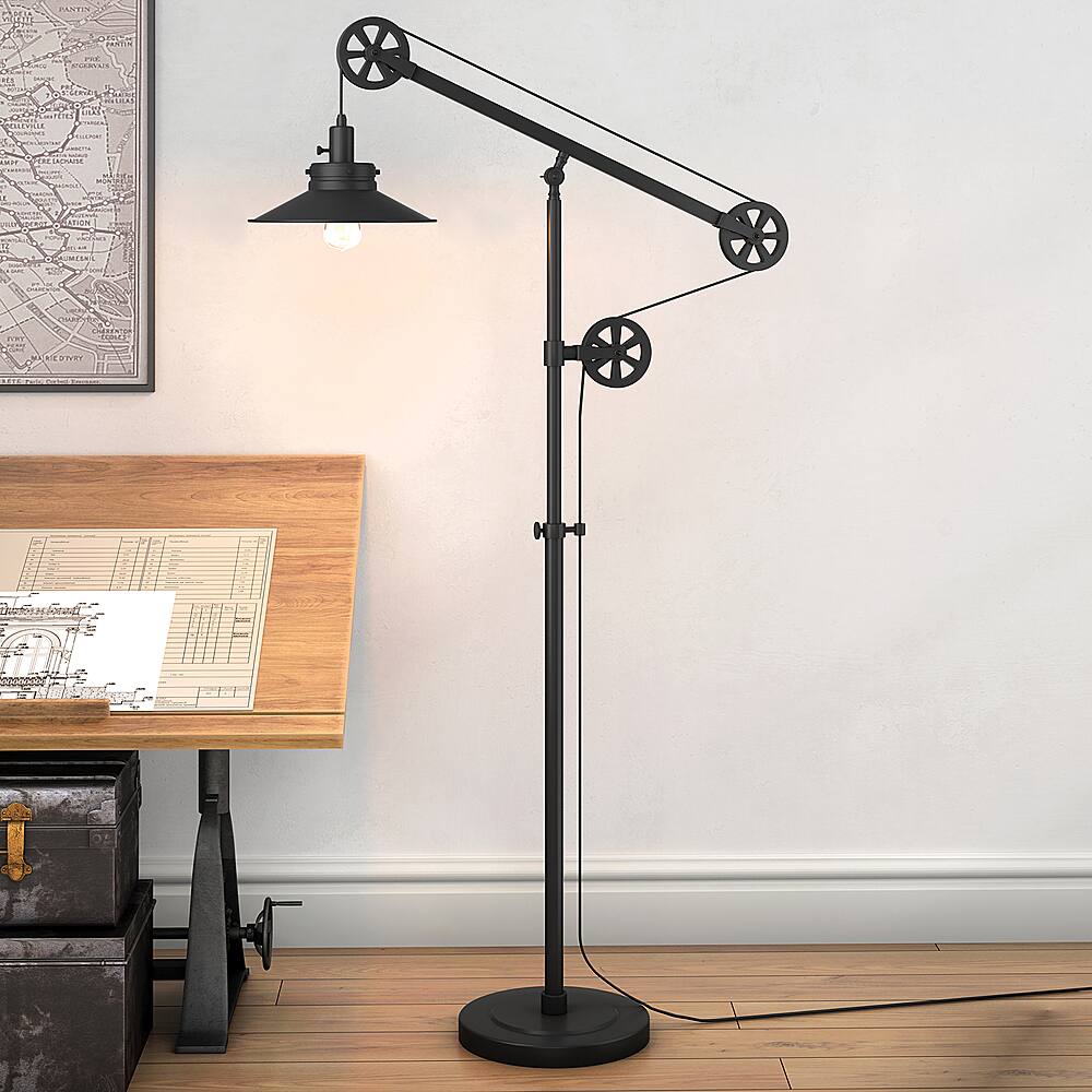 Alt View 12. Hudson&Canal - Descartes Floor Lamp - Blackened Bronze.