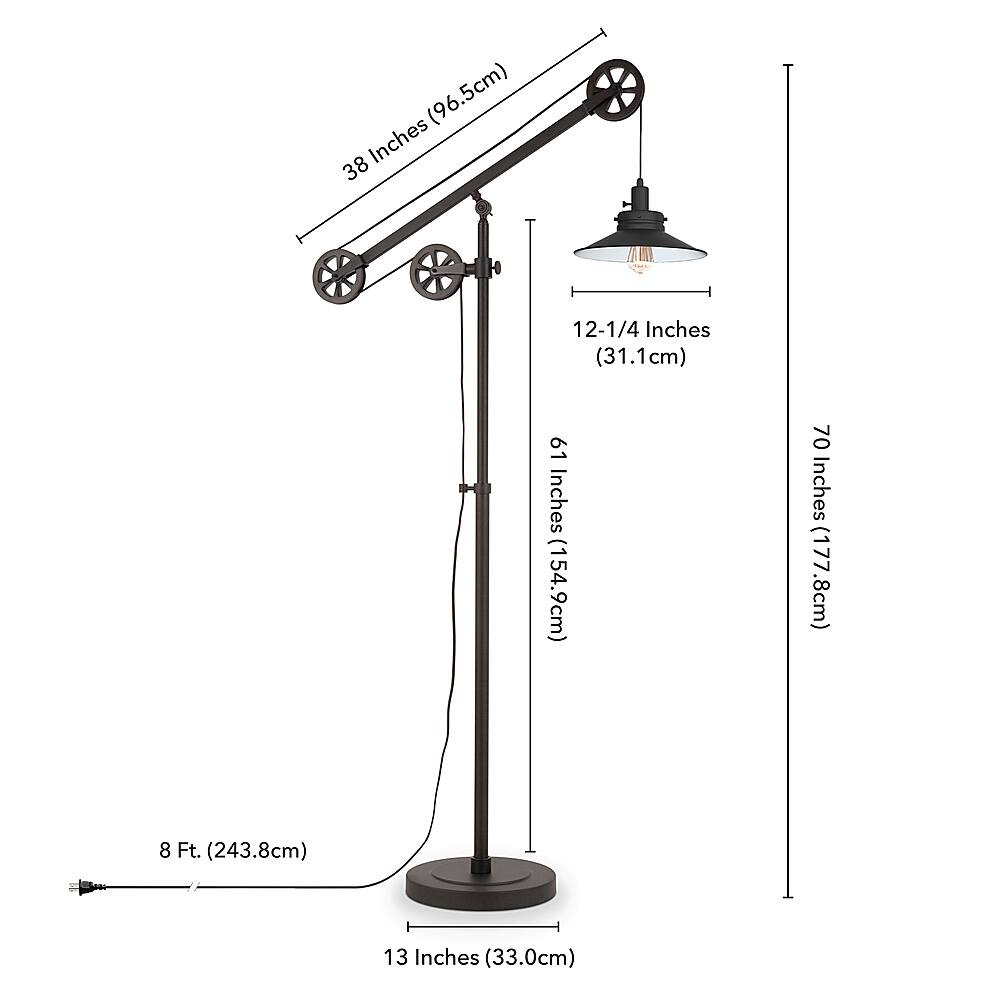 Alt View 13. Hudson&Canal - Descartes Floor Lamp - Blackened Bronze.