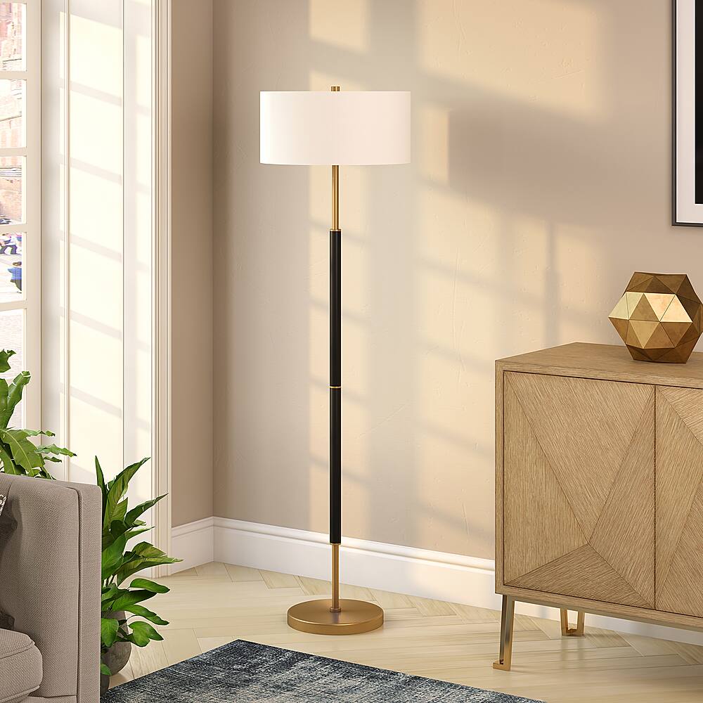 Alt View 11. Camden&Wells - Simone Floor Lamp - Matte Black/Brass.