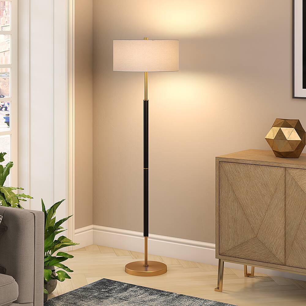 Alt View 12. Camden&Wells - Simone Floor Lamp - Matte Black/Brass.