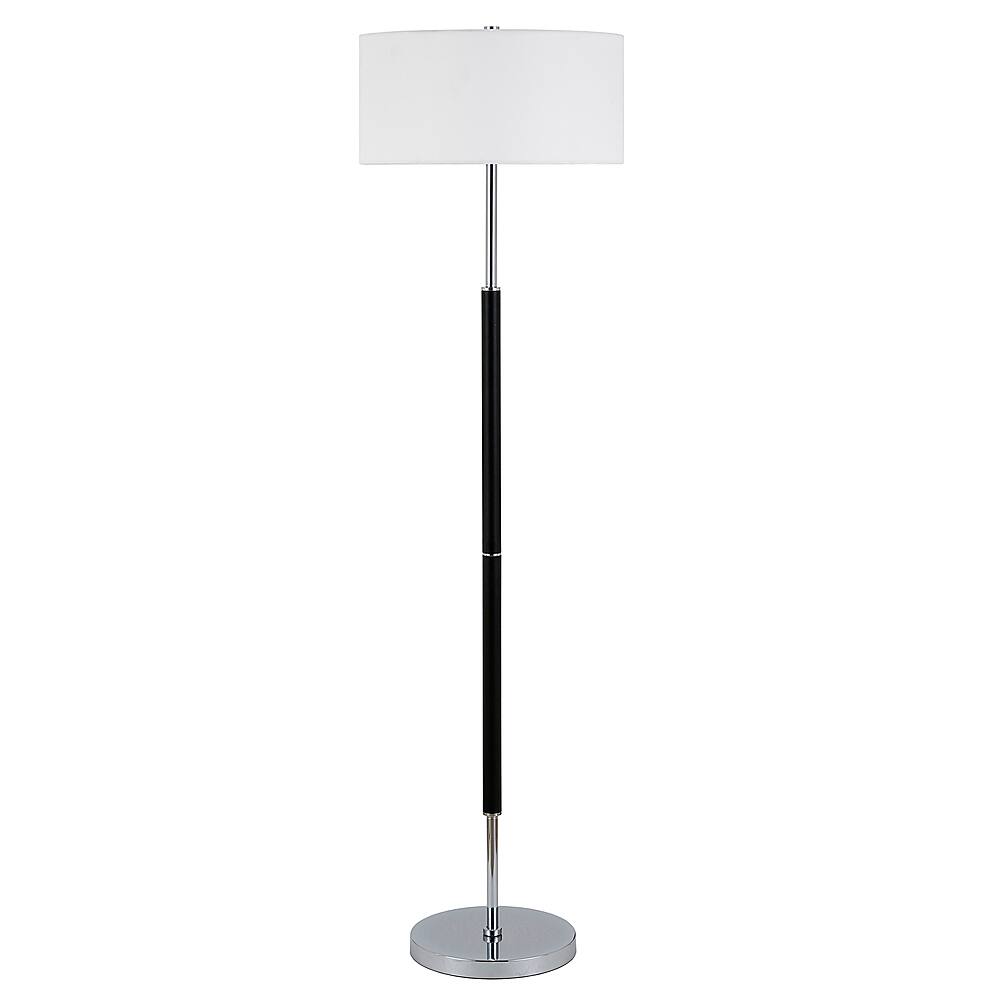 Angle. Hudson&Canal - Simone Floor Lamp - Matte Black/Polished Nickel.