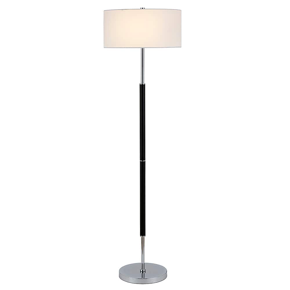 Front. Camden&Wells - Simone Floor Lamp - Matte Black/Polished Nickel.