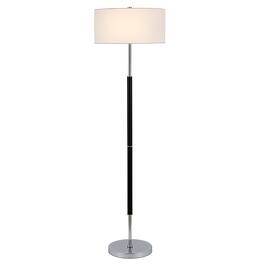 Hudson&Canal - Simone Floor Lamp - Matte Black/Polished Nickel