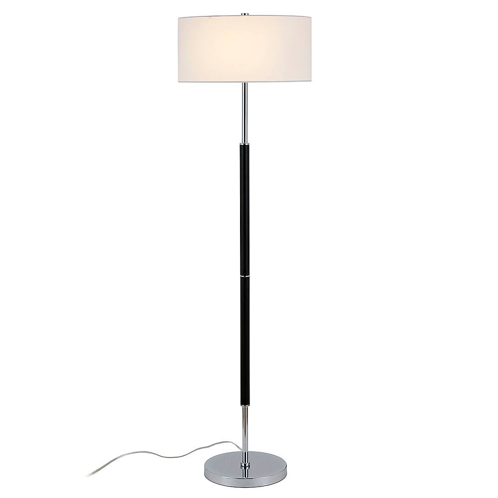 Alt View 16. Hudson&Canal - Simone Floor Lamp - Matte Black/Polished Nickel.