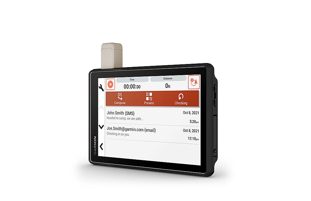Left. Garmin - Tread - Overland Edition 8" GPS with Built-In Bluetooth - Black.