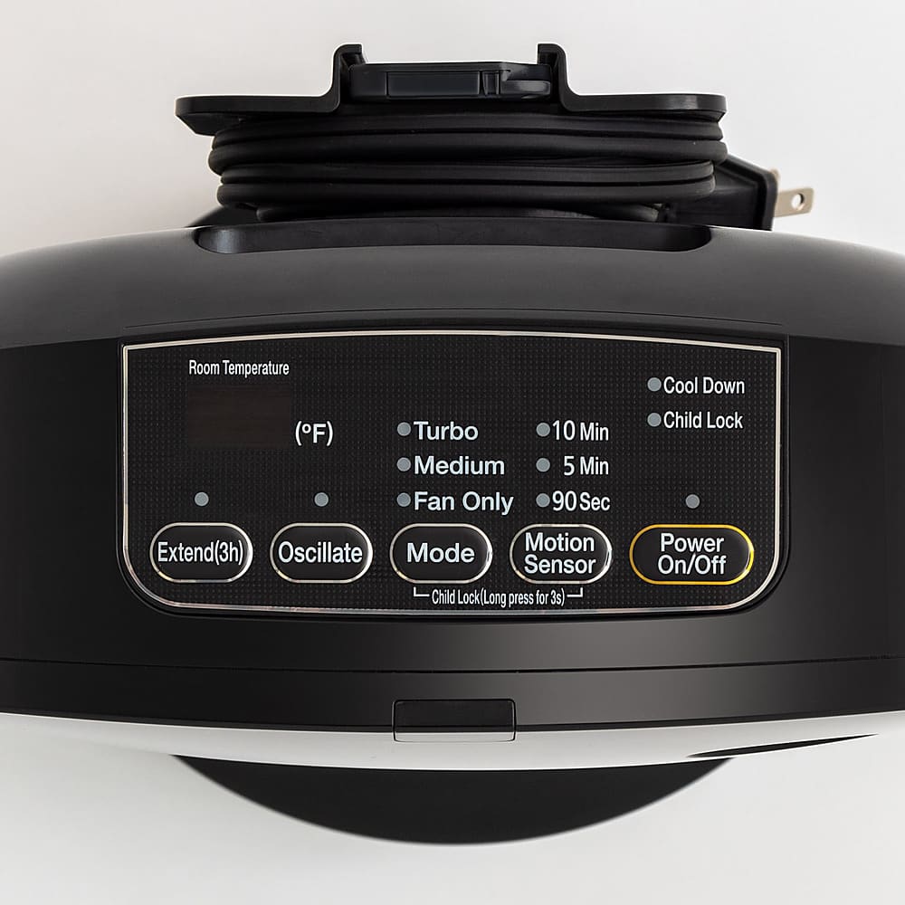 Alt View 12. WOOZOO - Oscillating Fan w/ Motion Sensor Portable Electric Space Heater - Black.