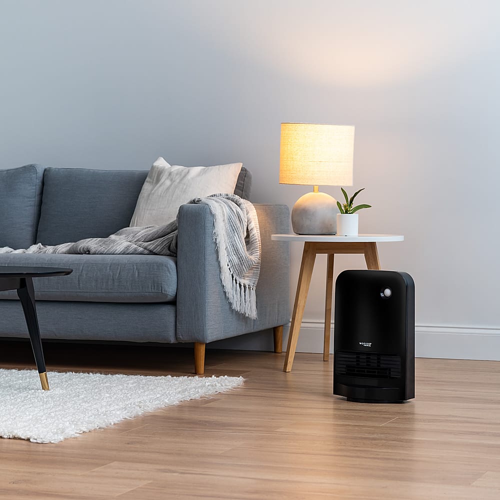 Alt View 14. WOOZOO - Oscillating Fan w/ Motion Sensor Portable Electric Space Heater - Black.