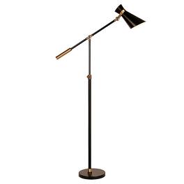 Hudson&Canal - Rex Floor Lamp - Black/Brass
