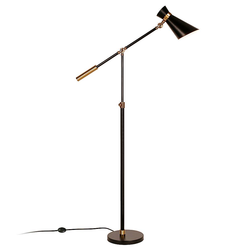 Alt View 17. Hudson&Canal - Rex Floor Lamp - Black/Brass.