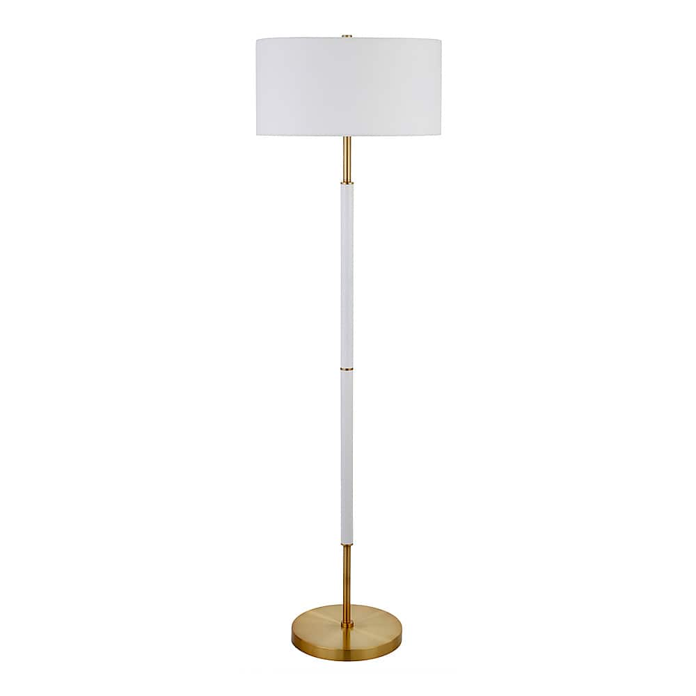 Angle View: Camden&Wells - Simone Floor Lamp - Matte White/Brass