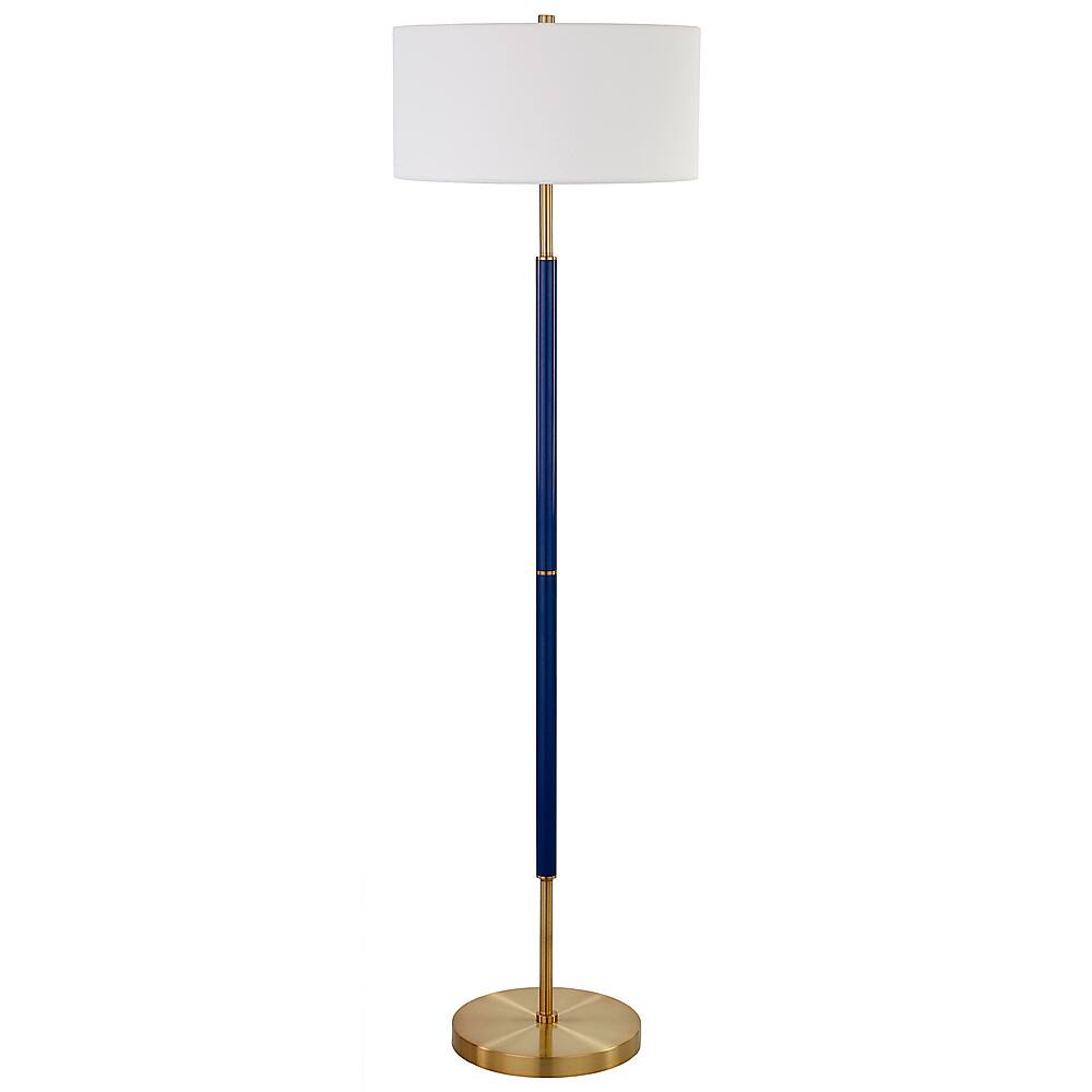 Angle. Hudson&Canal - Simone Floor Lamp - Blue/Brass.