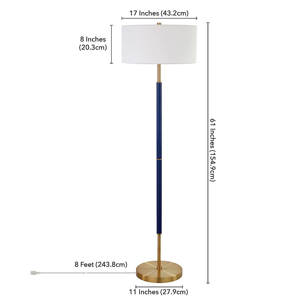 Alt View 13. Hudson&Canal - Simone Floor Lamp - Blue/Brass.
