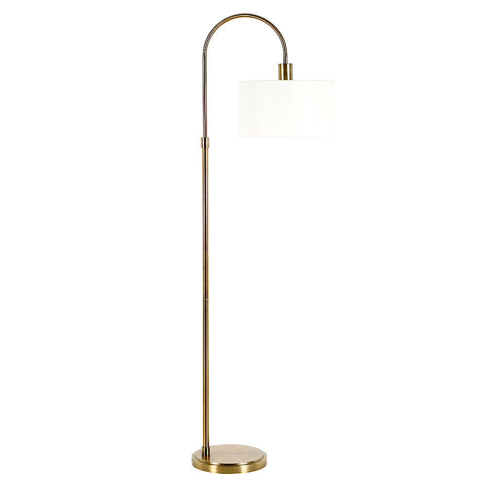 Veronica 70 Tall Arc Floor Lamp with Fabric Shade - Brushed Nickel