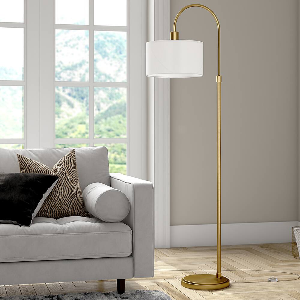 Alt View 11. Hudson&Canal - Veronica Floor Lamp - Antique Brass.