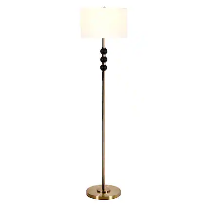 Front. Camden&Wells - Bernard Floor Lamp - Brass/Blackened Bronze.