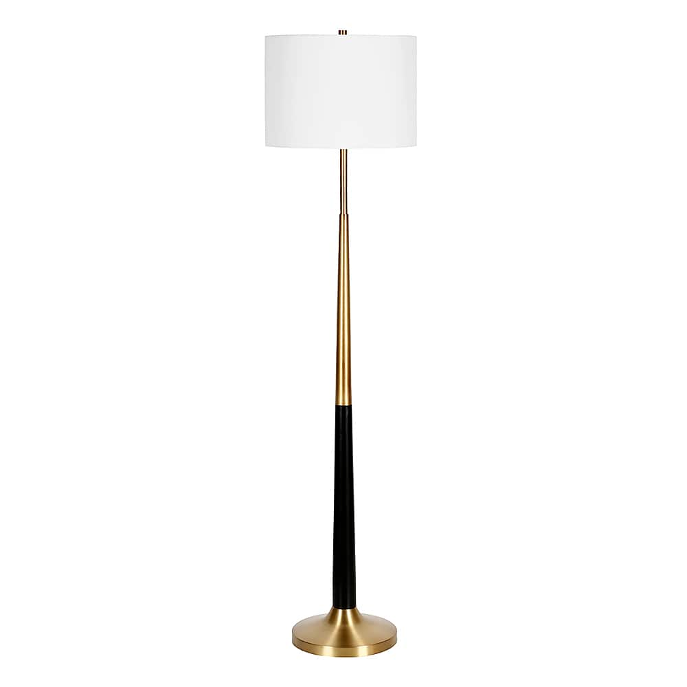 Angle View: Camden&Wells - Lyon Floor Lamp - Brass/Matte Black