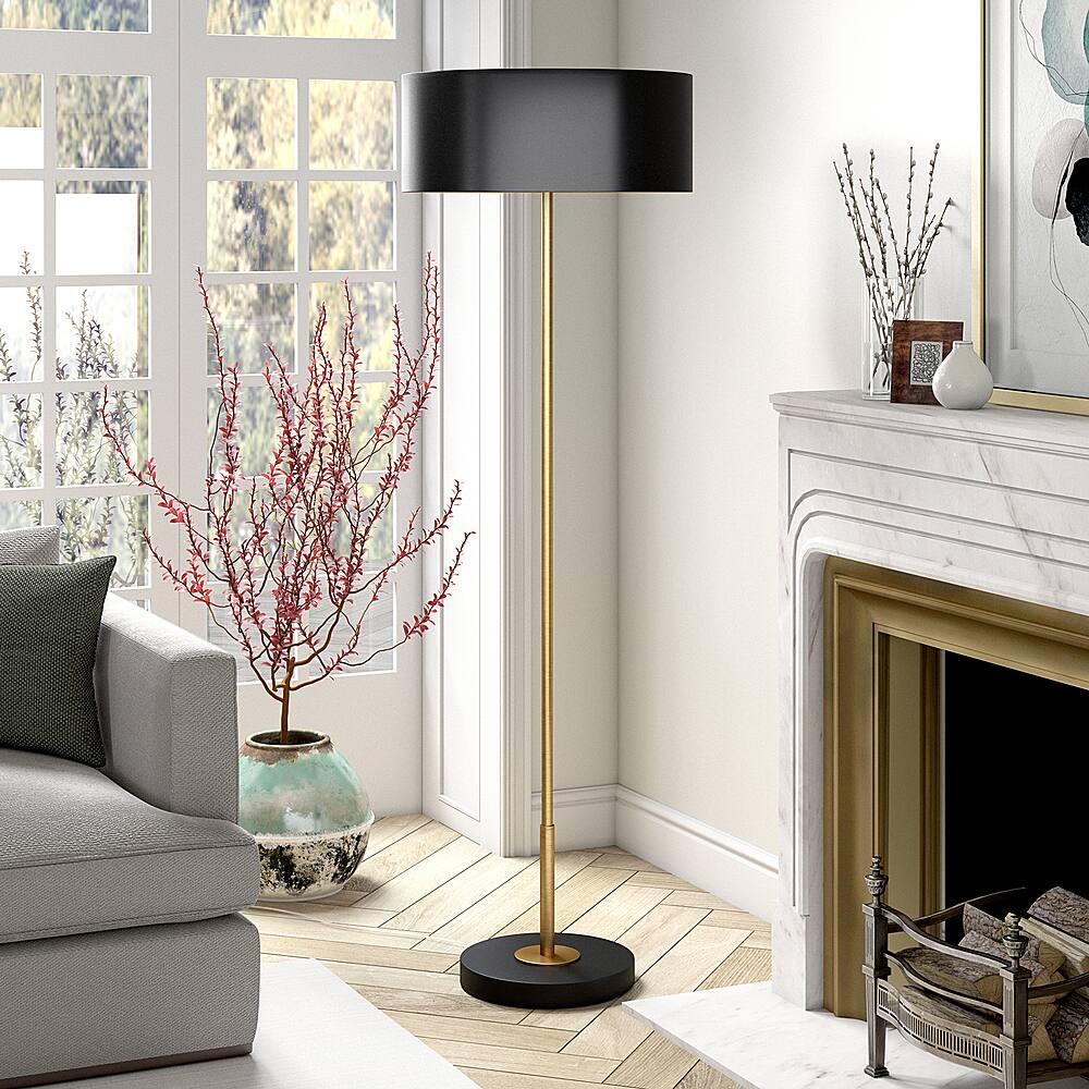 Best Buy: Camden&Wells Hoffman Floor Lamp Brass/Blackened Bronze