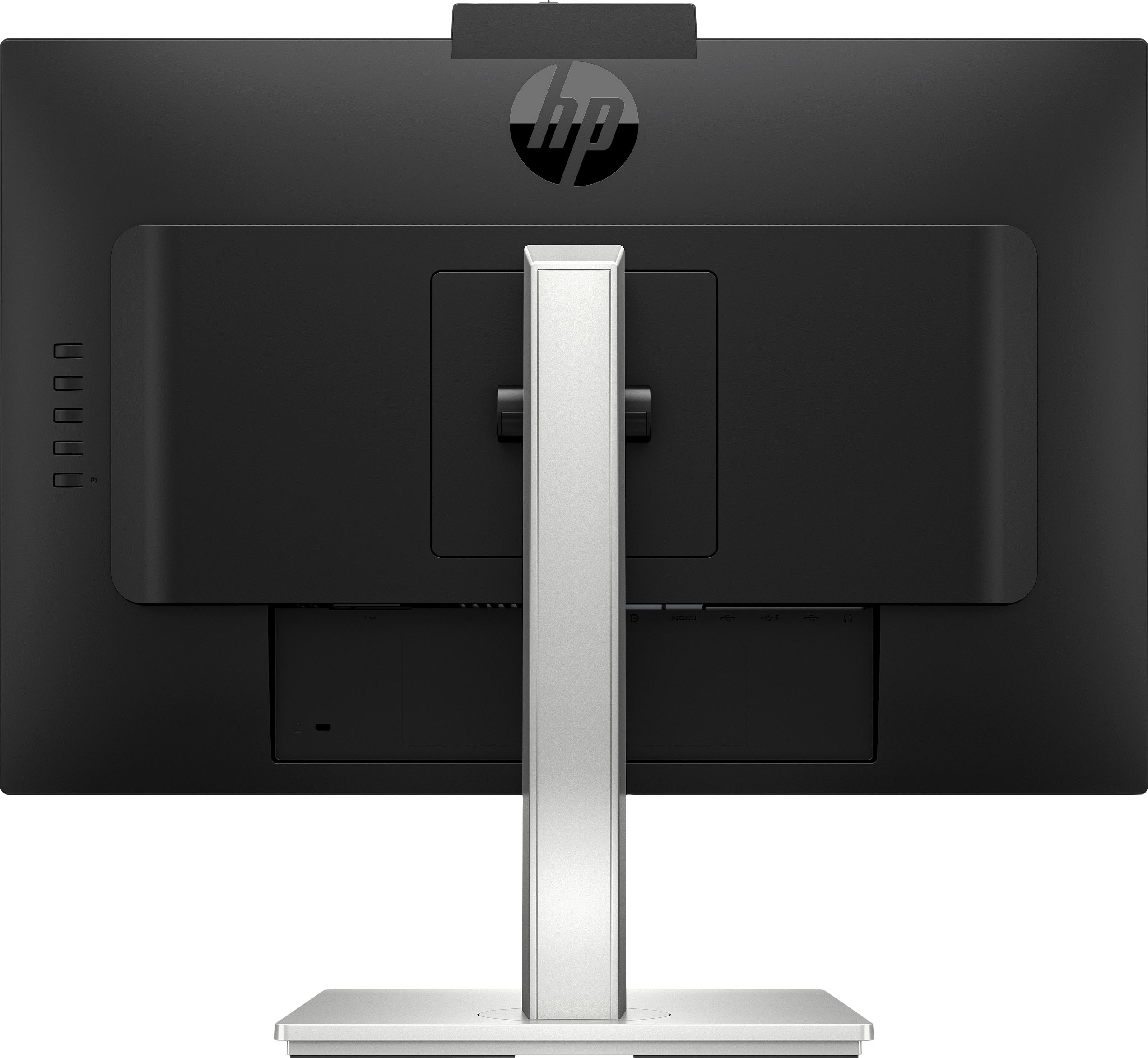 Back View: HP - M24 24" IPS FHD FreeSync Webcam Monitor (HDMI, DisplayPort, USB C, USB A, Audio-Out) - Natural Silver and Jet Black