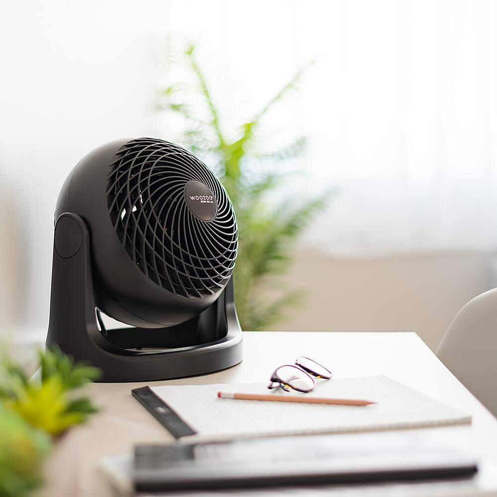 Angle View: Woozoo Air Circulator Fan - 3 Speed Desk Fan - 275 ft² Area Coverage - Black