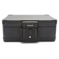 Honeywell - .24 Cu. Ft. Fire- and Water-Resistant Lite Weight Chest Safe with Key Lock - black - Front_Zoom
