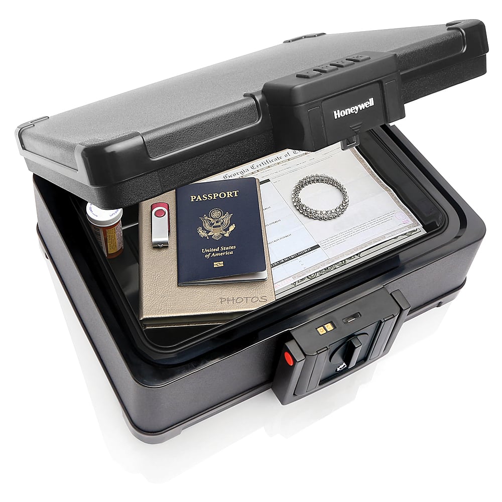 Alt View 11. Honeywell - .24 Cu. Ft. Fire- and Water-Proof Chest Safe with Digital Lock - Black.