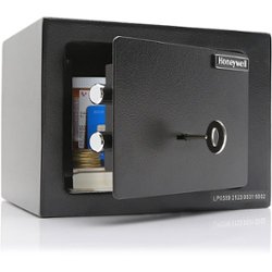 Honeywell - .19 Cu. Ft. Small Steel Safe with Key Lock - black - Angle_Zoom