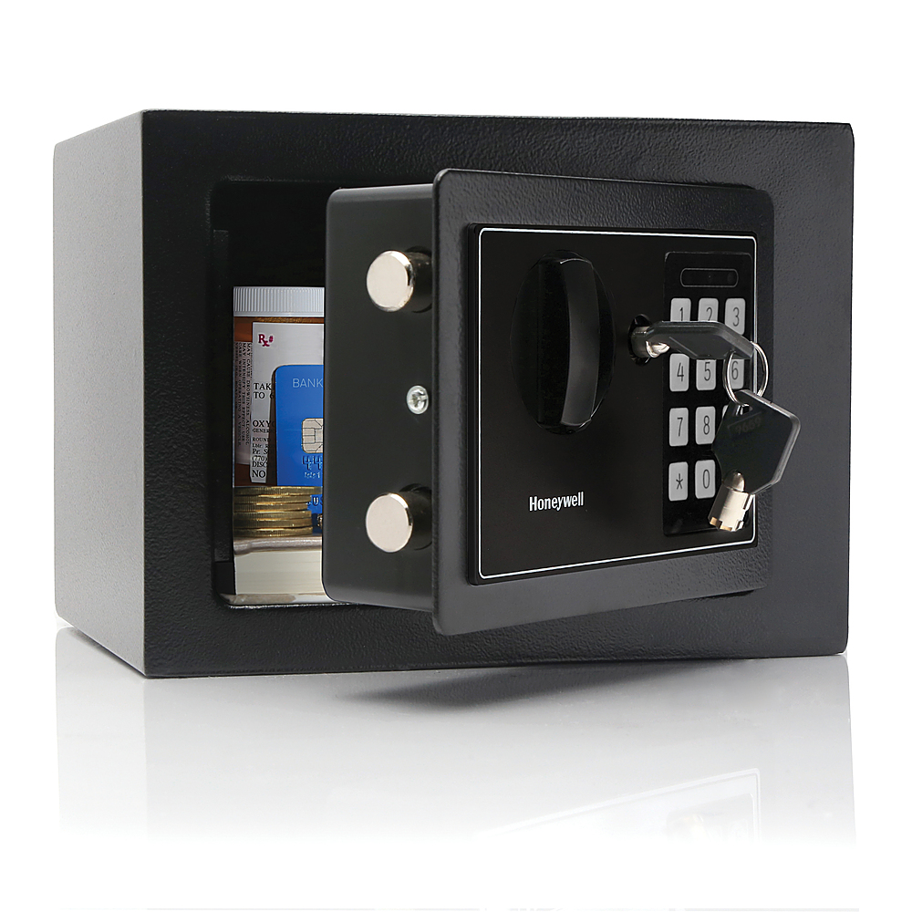 Angle View: Honeywell - .15 Cu. Ft. Compact Security Safe with Digital Lock - black