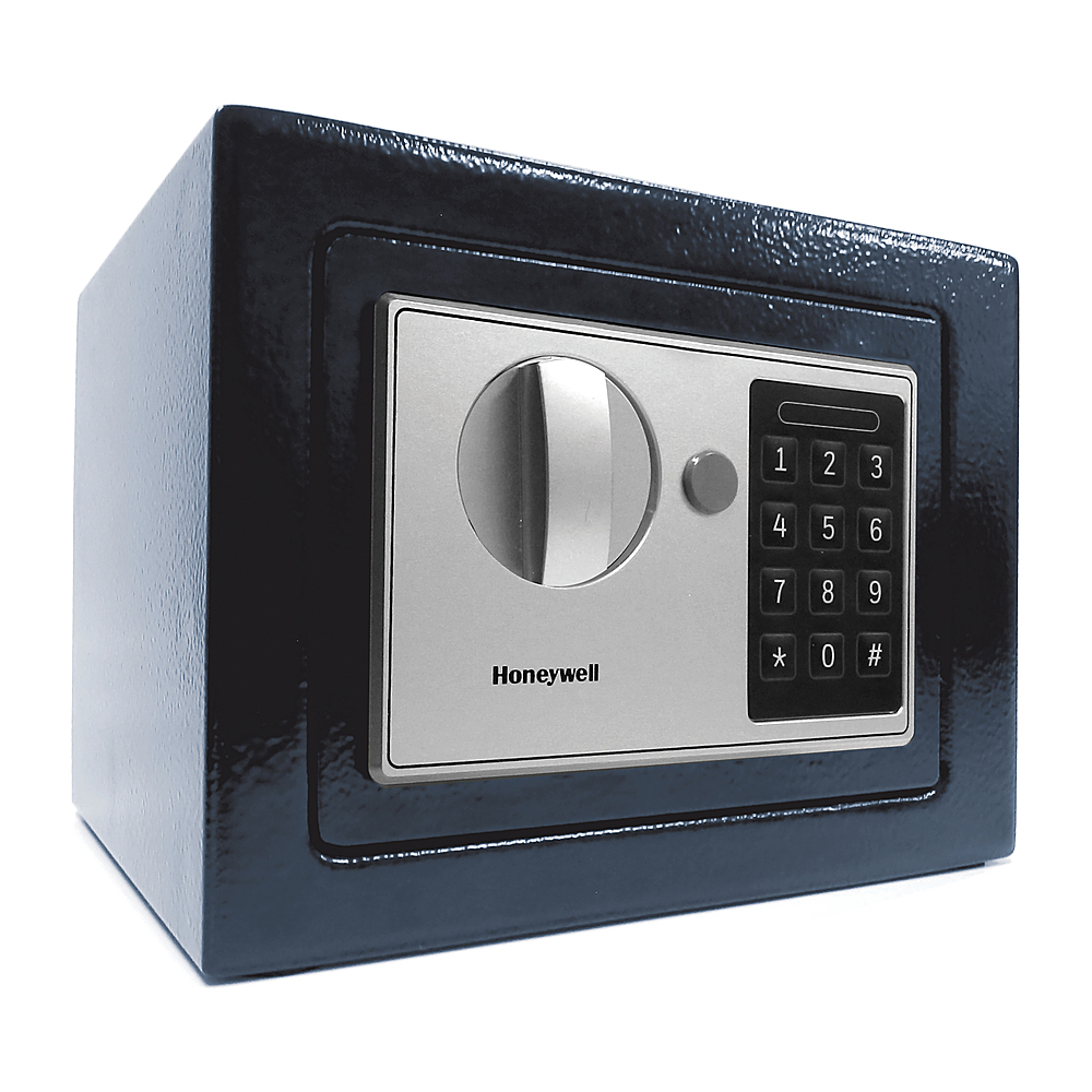 Angle View: Honeywell - .17 Cu. Ft. Compact Security Safe with Digital Lock - Blue
