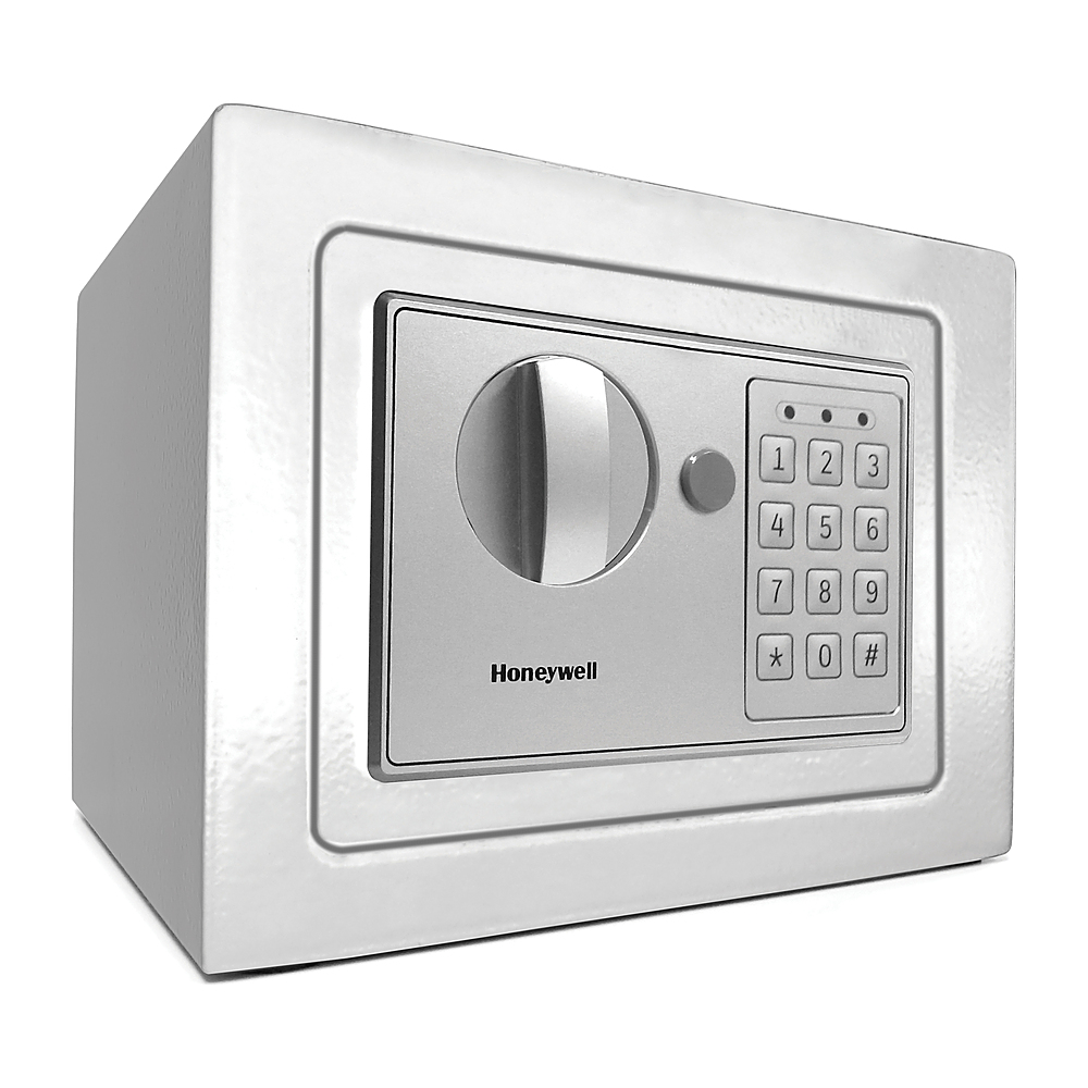 Angle View: Honeywell - .17 Cu. Ft. Compact Security Safe with Digital Lock - White