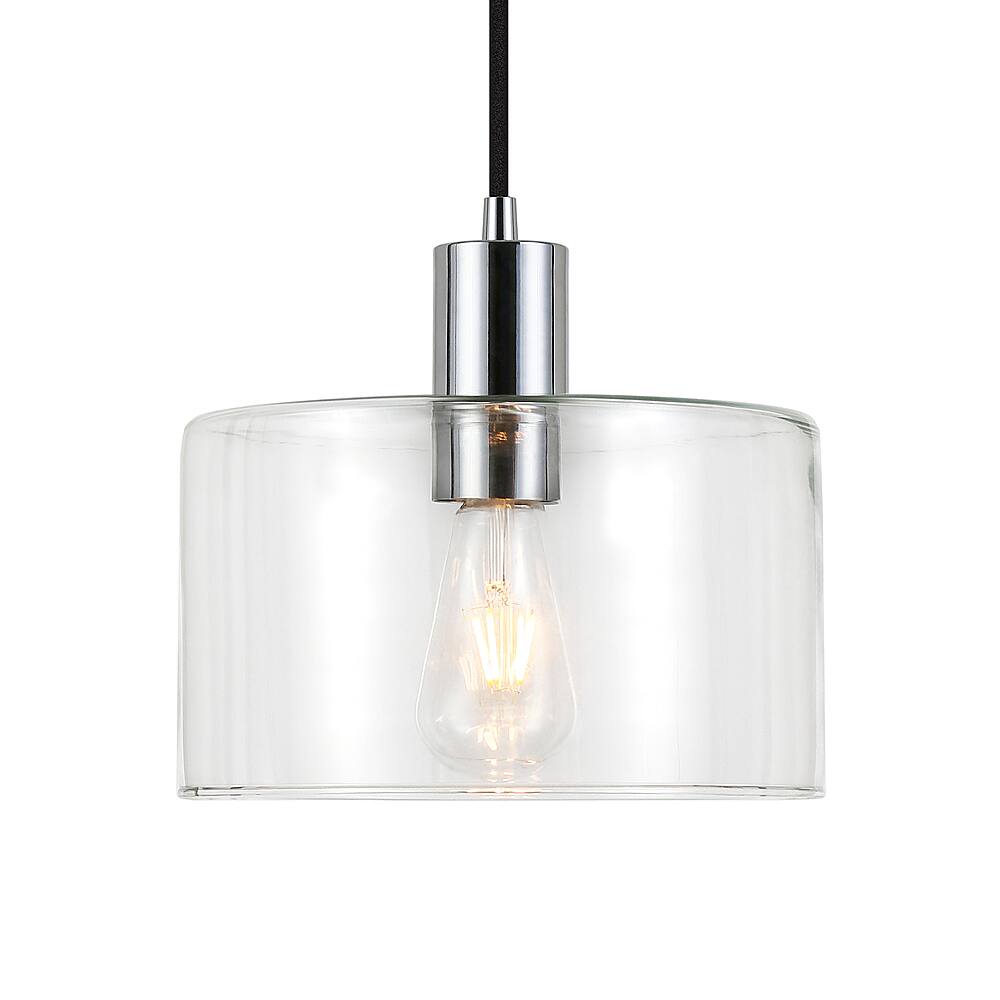 Front. Camden&Wells - Henri Clear Glass Pendant - Polished Nickel.