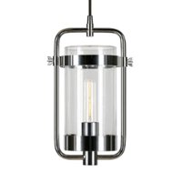 Camden&Wells - Orion Industrial Clear Glass Pendant - Polished Nickel - Front_Zoom