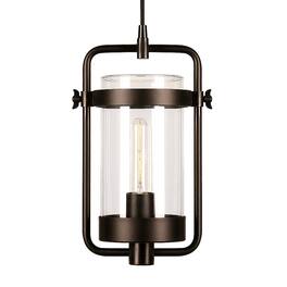 Hudson&Canal - Orion Industrial Clear Glass Pendant - Blackened Bronze