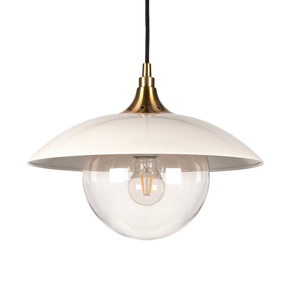 Angle View: Camden&Wells - Alvia Clear Glass Pendant - Pearled White/Brass