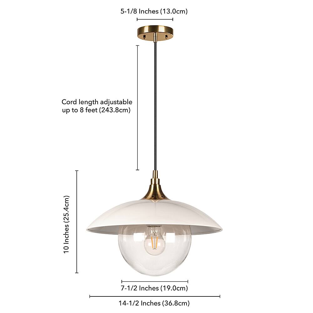 Alt View 13. Hudson&Canal - Alvia Clear Glass Pendant - Pearled White/Brass.