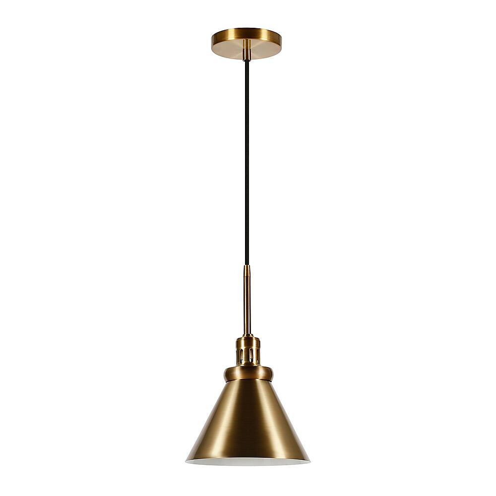 Angle View: Camden&Wells - Zeno Metal Pendant - Brass