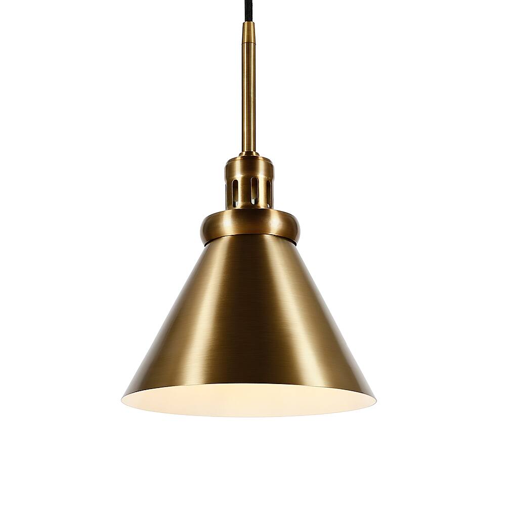 Alt View 16. Hudson&Canal - Zeno Metal Pendant - Brass.