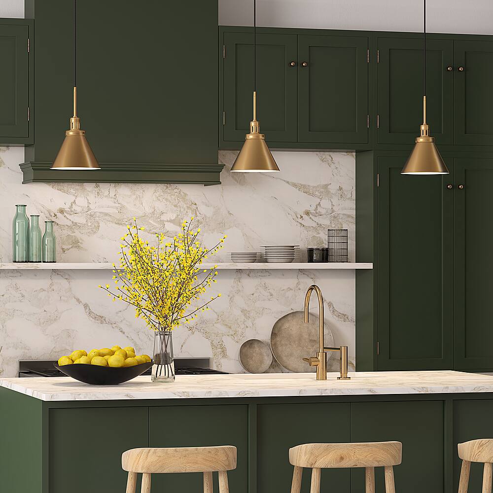 Alt View 18. Hudson&Canal - Zeno Metal Pendant - Brass.