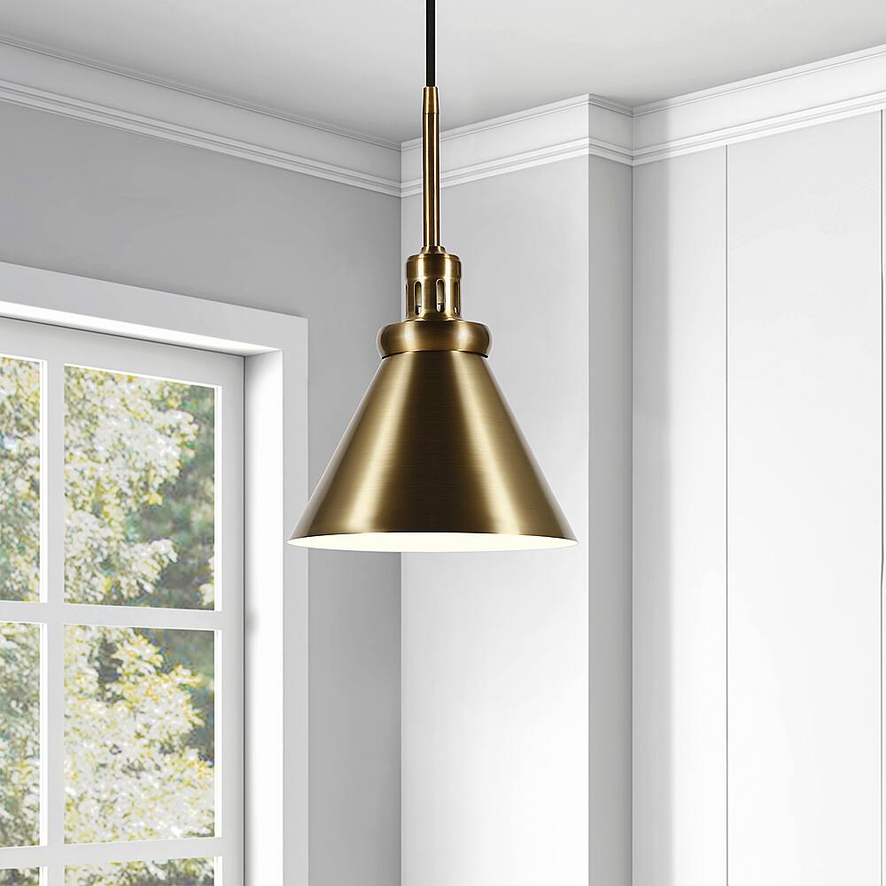 Alt View 19. Hudson&Canal - Zeno Metal Pendant - Brass.