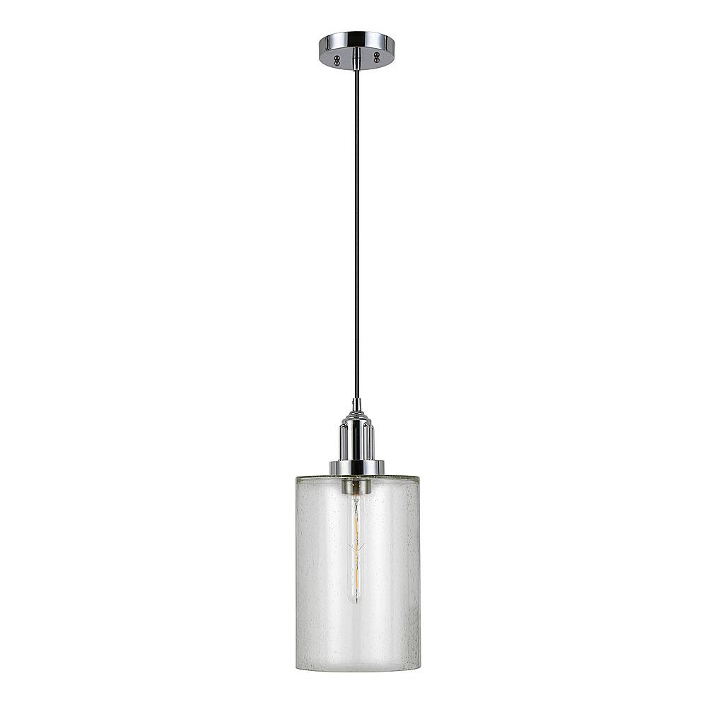 Angle View: Camden&Wells - Myra Seeded Glass Pendant - Polished Nickel