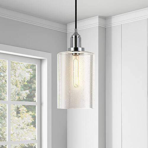 Camden&Wells - Myra Seeded Glass Pendant - Polished Nickel